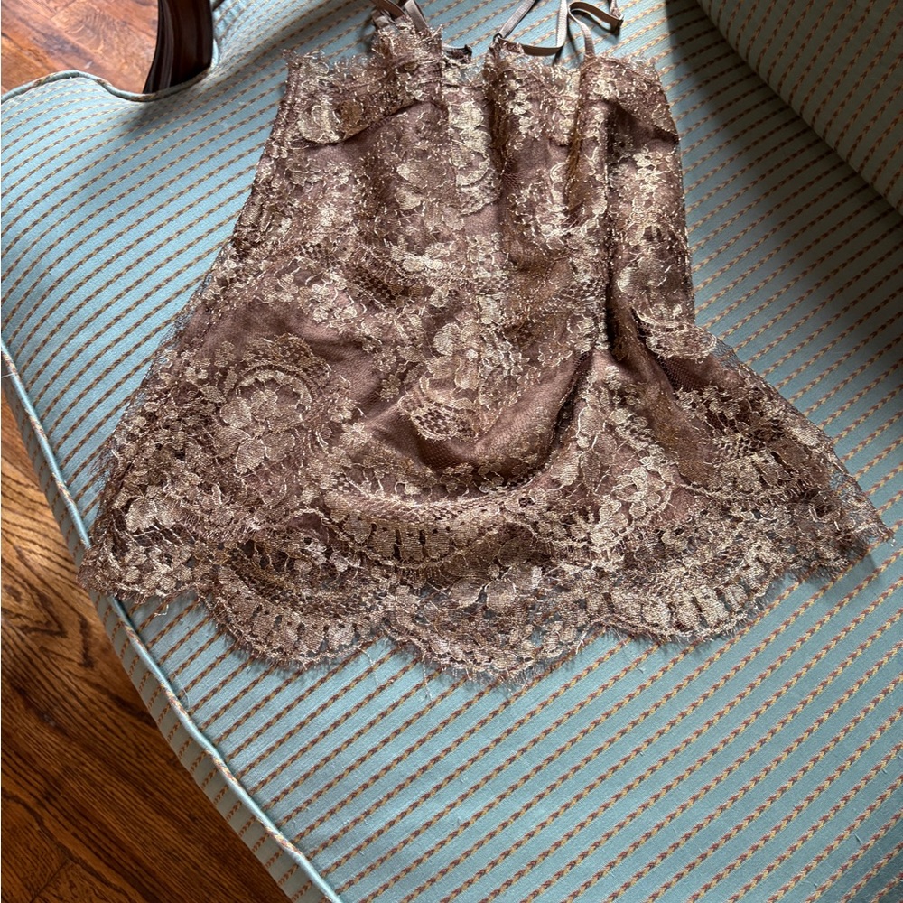 Ralph Lauren Black Label Brown Lace Camisole